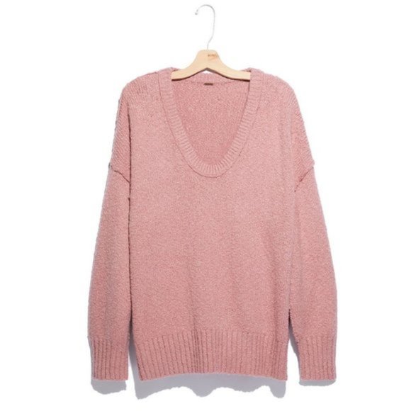 NEW Free People Brookside Tunic Sweater Pink $128 - Picture 9 of 11